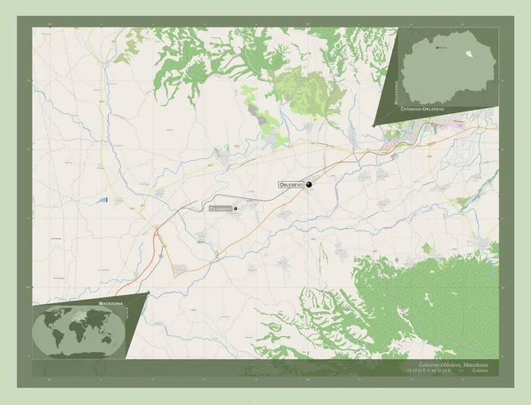 Cesinovo Oblesevo Município Macedónia Abrir Mapa Rua Locais Nomes Das — Fotografia de Stock