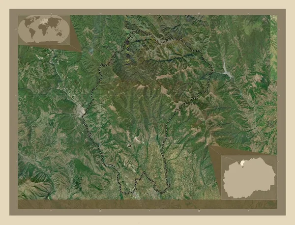 カウサー サンデヴォマケドニアの自治体 高解像度衛星地図 コーナー補助位置図 — ストック写真