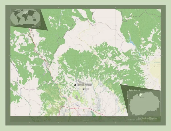 Cucer Sandevo Obec Makedonie Otevřít Mapu Ulice Umístění Názvy Velkých — Stock fotografie