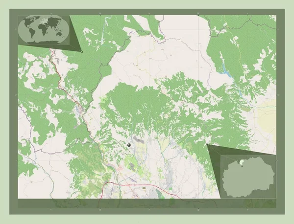 Cucer Sandevo Gemeente Macedonië Open Plattegrond Hulplocatiekaarten Hoek — Stockfoto