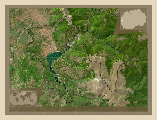 Debar Makedonya Belediyesi Yüksek Çözünürlüklü Uydu Köşedeki Yedek Konum Haritaları — Stok fotoğraf