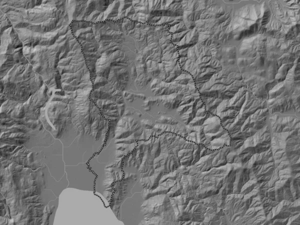 Debarca Municipio Macedonia Mapa Elevación Bilevel Con Lagos Ríos —  Fotos de Stock