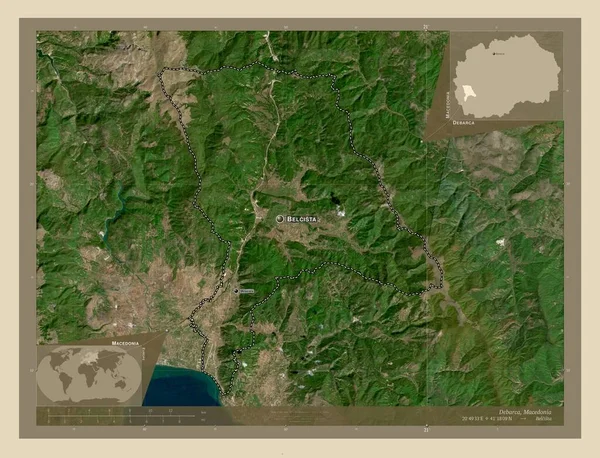 Debarca Comune Della Macedonia Mappa Satellitare Alta Risoluzione Località Nomi — Foto Stock