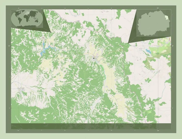 Delcevo Município Macedónia Abrir Mapa Rua Mapa Localização Auxiliar Canto — Fotografia de Stock