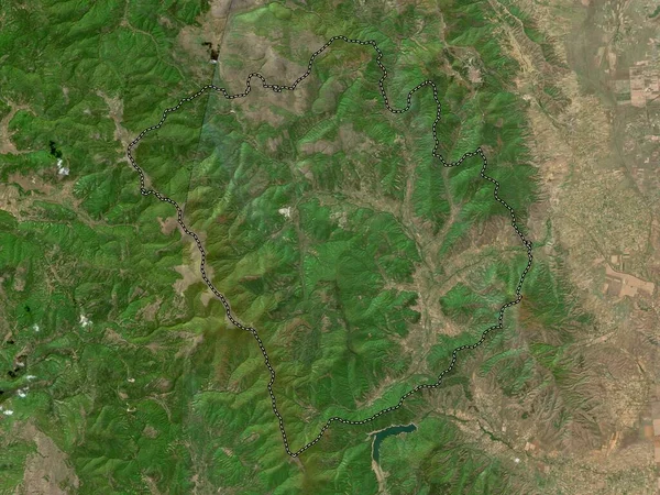 Demir Hisar Municipio Macedonia Mapa Satelital Baja Resolución — Foto de Stock