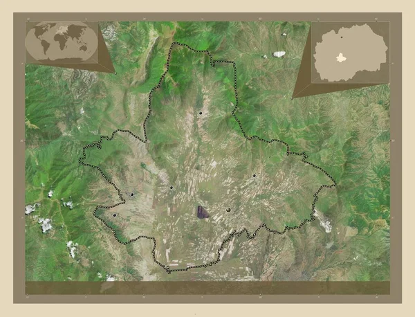 Dolneni Município Macedónia Mapa Satélite Alta Resolução Locais Das Principais — Fotografia de Stock