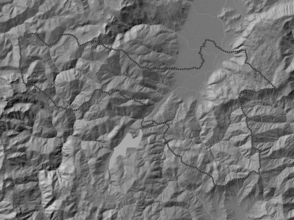 Gostivar Comune Macedonia Mappa Dell Elevazione Bilivello Con Laghi Fiumi — Foto Stock