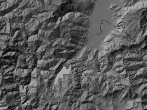Γκόστιβαρ Δήμος Μακεδονίας Υψόμετρο Γκρι Χάρτη Λίμνες Και Ποτάμια — Φωτογραφία Αρχείου