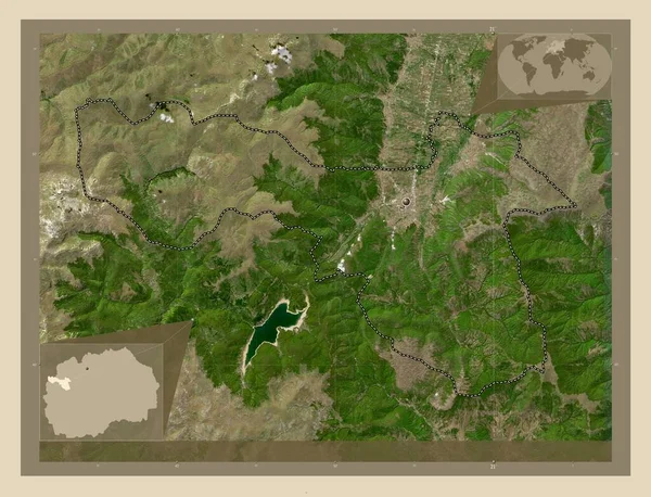 Gostivar Makedonya Belediyesi Yüksek Çözünürlüklü Uydu Köşedeki Yedek Konum Haritaları — Stok fotoğraf