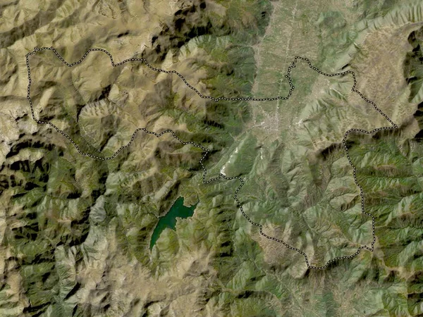 马其顿市戈斯蒂瓦尔 低分辨率卫星地图 — 图库照片