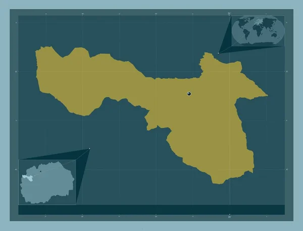 Gostivar Município Macedônia Forma Cor Sólida Mapa Localização Auxiliar Canto — Fotografia de Stock