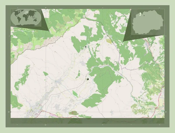 Jegunowtse Gmina Macedonii Otwórz Mapę Ulic Lokalizacje Dużych Miast Regionu — Zdjęcie stockowe
