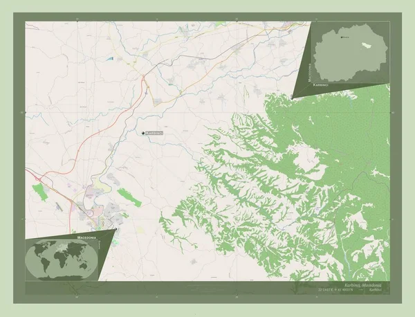 Karbinci Gmina Macedonii Otwórz Mapę Ulic Lokalizacje Nazwy Głównych Miast — Zdjęcie stockowe