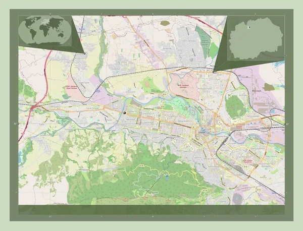 Karpos Gmina Macedonii Otwórz Mapę Ulic Pomocnicze Mapy Położenia Narożnika — Zdjęcie stockowe