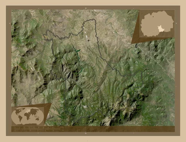 Kavadartsi 马其顿市 低分辨率卫星地图 角辅助位置图 — 图库照片