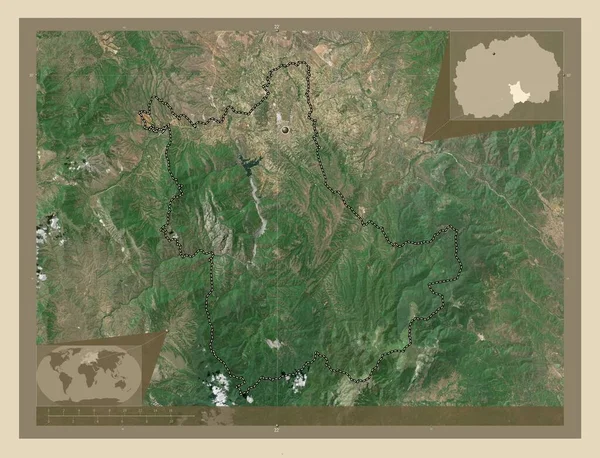Kavadartsi 马其顿市 高分辨率卫星地图 角辅助位置图 — 图库照片