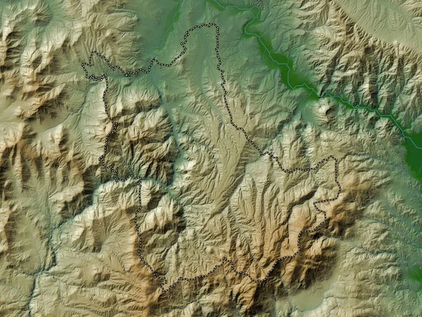 Kavadartsi Municipalité Macédoine Carte Altitude Colorée Avec Lacs Rivières — Photo