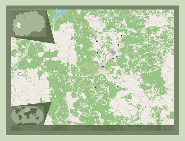 Kicewo Gmina Macedonii Otwórz Mapę Ulic Lokalizacje Dużych Miast Regionu — Zdjęcie stockowe