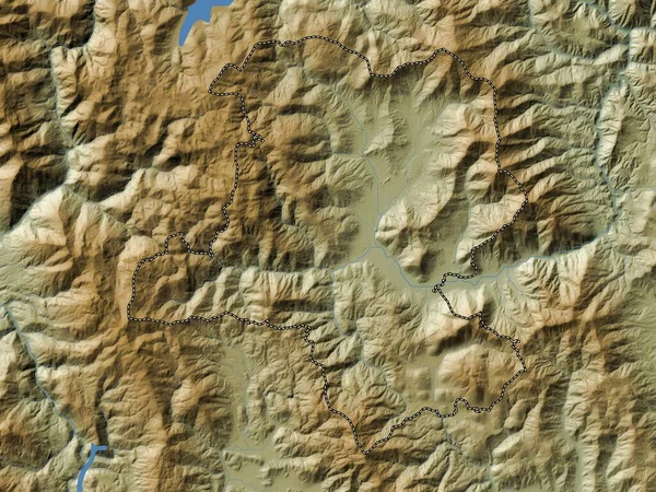 Кичево Муниципалитет Македонии Цветная Карта Высот Озерами Реками — стоковое фото