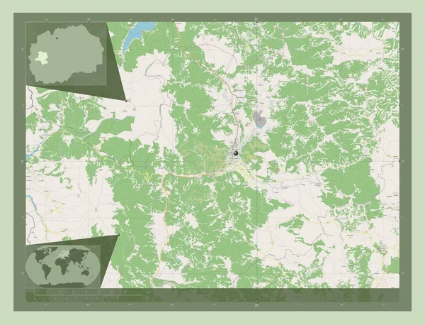 Kicewo Gmina Macedonii Otwórz Mapę Ulic Pomocnicze Mapy Położenia Narożnika — Zdjęcie stockowe