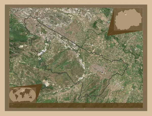 Kisela Voda Município Macedónia Mapa Satélite Baixa Resolução Locais Das — Fotografia de Stock