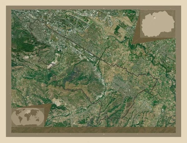 Kisela Voda 马其顿市 高分辨率卫星地图 角辅助位置图 — 图库照片