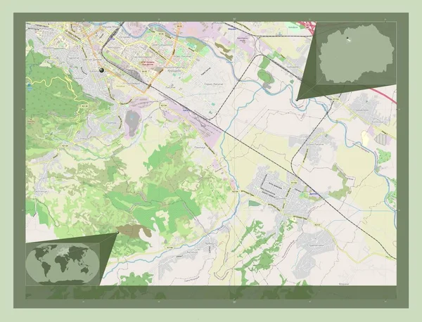 Kisela Voda Município Macedónia Abrir Mapa Rua Mapa Localização Auxiliar — Fotografia de Stock