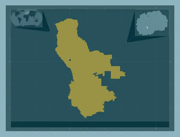 Κριβογαστάνη Δήμος Μακεδονίας Ατόφιο Χρώμα Γωνιακοί Χάρτες Βοηθητικής Θέσης — Φωτογραφία Αρχείου
