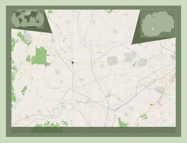 Krivogastani Município Macedónia Abrir Mapa Rua Mapa Localização Auxiliar Canto — Fotografia de Stock