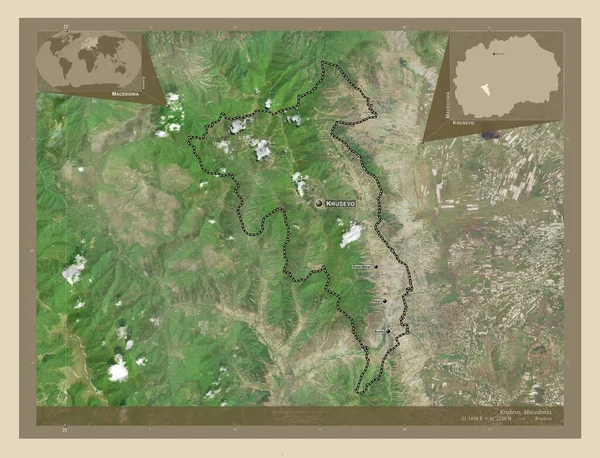 Krusevo Gemeente Macedonië Satellietkaart Met Hoge Resolutie Locaties Namen Van — Stockfoto