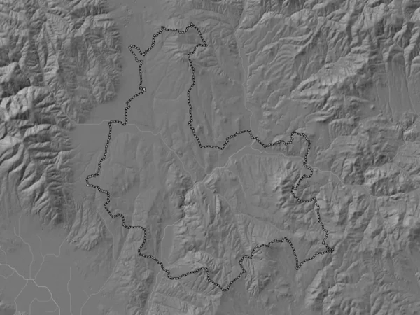 Kumanovo Municipio Macedonia Mapa Elevación Bilevel Con Lagos Ríos — Foto de Stock