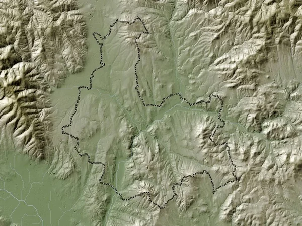Kumanovo Municipality Macedonia 带有湖泊和河流的Wiki风格的高程图 — 图库照片