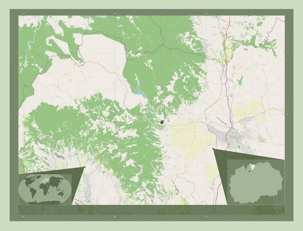 Lipkovo Município Macedónia Abrir Mapa Rua Mapa Localização Auxiliar Canto — Fotografia de Stock