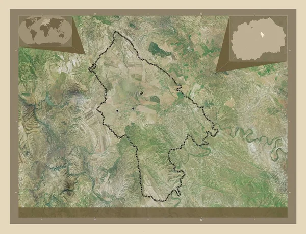 Lozovo Comune Macedonia Mappa Satellitare Alta Risoluzione Località Delle Principali — Foto Stock