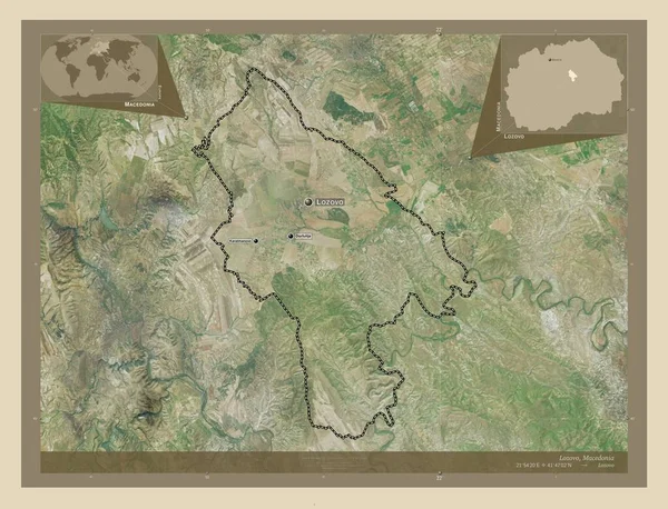 Lozovo Município Macedónia Mapa Satélite Alta Resolução Locais Nomes Das — Fotografia de Stock