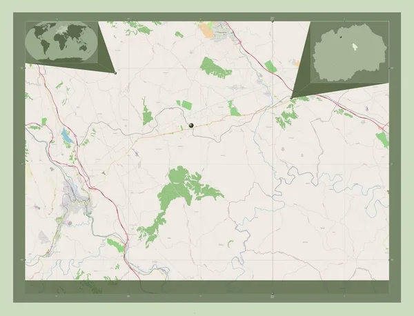 Lozovo Município Macedónia Abrir Mapa Rua Mapa Localização Auxiliar Canto — Fotografia de Stock