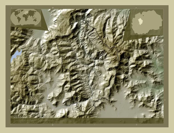 Makedonski Brod Municipality Macedonia Elevation Map Colored Wiki Style Lakes — Stock Photo, Image