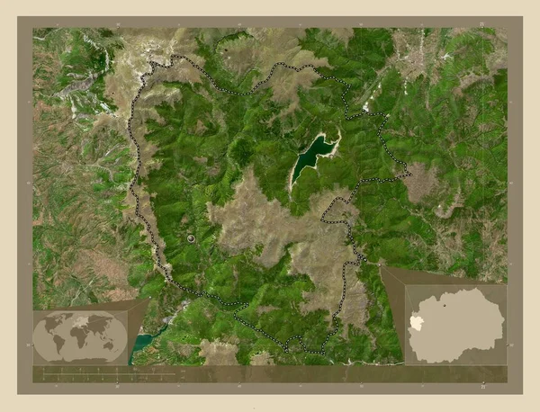 Mavrovo Rostusa Comune Della Macedonia Mappa Satellitare Alta Risoluzione Mappa — Foto Stock