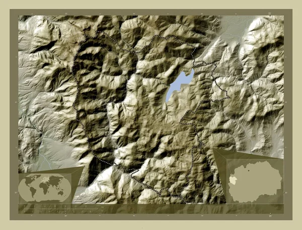 Mavrovo Rostusa Municipality Macedonia Elevation Map Colored Wiki Style Lakes — Stock Photo, Image