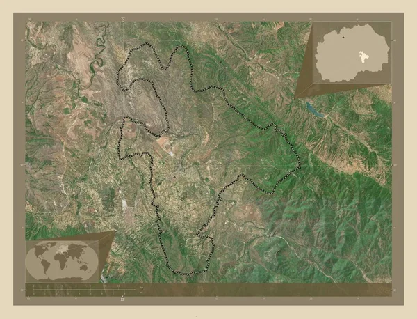 Negotino Δήμος Μακεδονίας Υψηλής Ανάλυσης Δορυφορικός Χάρτης Γωνιακοί Χάρτες Βοηθητικής — Φωτογραφία Αρχείου