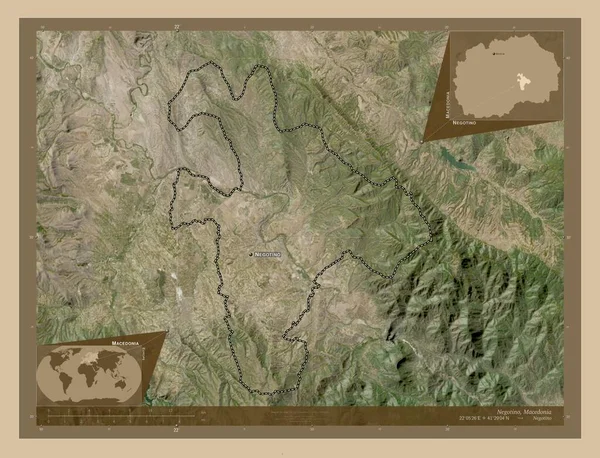 Negotino Municipio Macedonia Mapa Satelital Baja Resolución Ubicaciones Nombres Las — Foto de Stock
