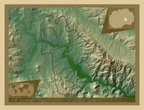 Negotino Obec Makedonie Barevná Mapa Jezery Řekami Pomocné Mapy Polohy — Stock fotografie