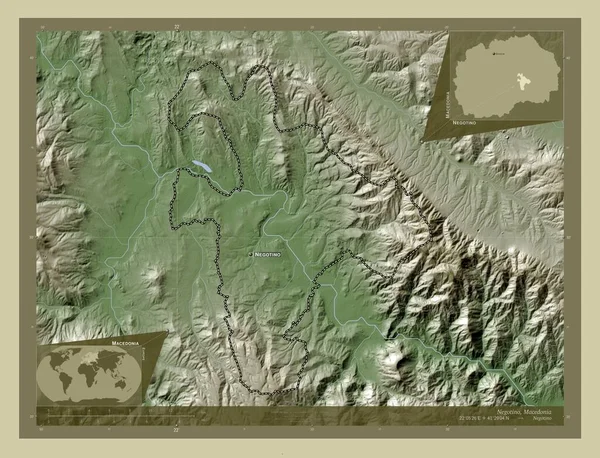 Negotino Gmina Macedonii Mapa Wzniesień Kolorowa Stylu Wiki Jeziorami Rzekami — Zdjęcie stockowe