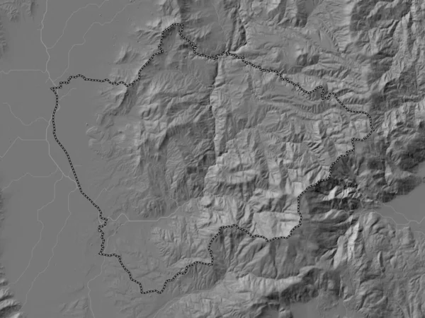 Novatsi Municipio Macedonia Mapa Elevación Bilevel Con Lagos Ríos — Foto de Stock