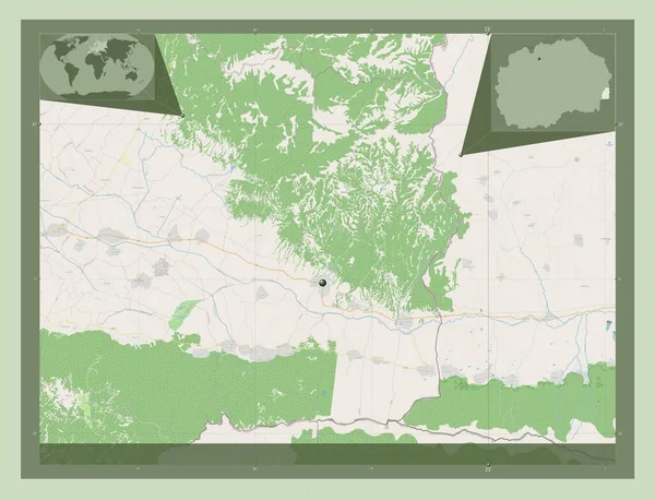 Novo Selo Município Macedónia Abrir Mapa Rua Mapa Localização Auxiliar — Fotografia de Stock