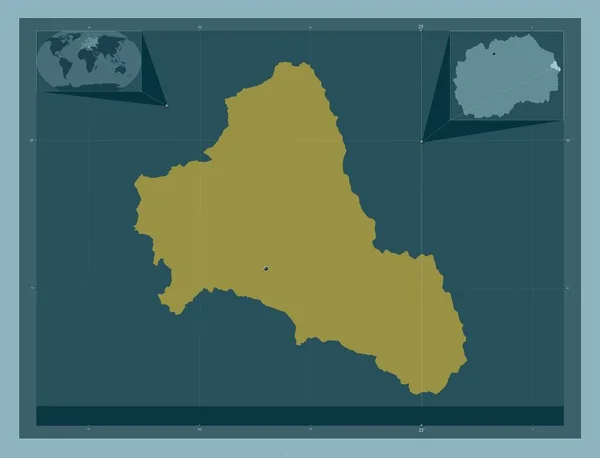 Pehcevo Comune Della Macedonia Forma Tinta Unita Mappa Della Posizione — Foto Stock