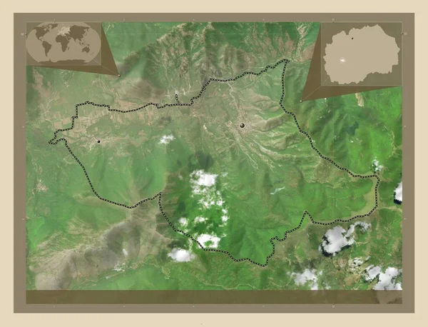 Plasnica Município Macedónia Mapa Satélite Alta Resolução Locais Das Principais — Fotografia de Stock