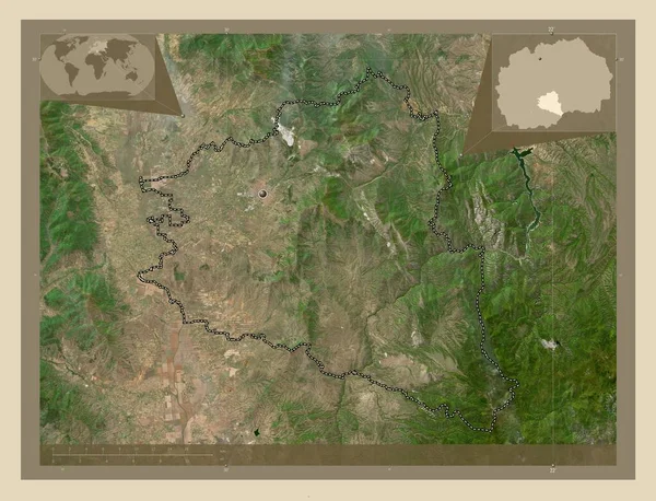 Prilep Gmina Macedonii Mapa Satelity Wysokiej Rozdzielczości Pomocnicze Mapy Położenia — Zdjęcie stockowe