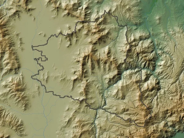 Πρίλεπ Δήμος Μακεδονίας Χρωματιστός Υψομετρικός Χάρτης Λίμνες Και Ποτάμια — Φωτογραφία Αρχείου