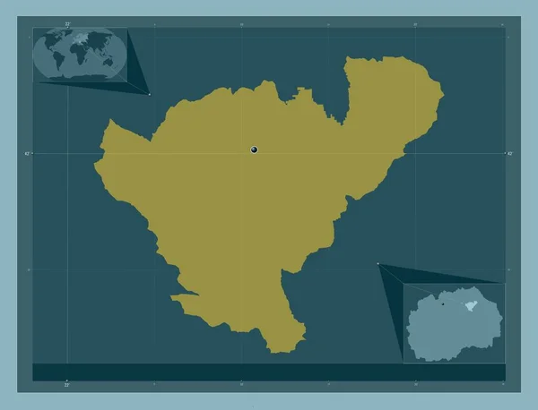 Probistip Gmina Macedonii Solidny Kształt Koloru Pomocnicze Mapy Położenia Narożnika — Zdjęcie stockowe